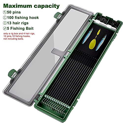 Stiff Hair Rig Tackle Box, Carp Fishing Storage Box Rig Board with 4pcs Hair Rigs, 12pcs Pins and 10pcs Barbed Fishing Hook in Rig Storage Box - style: Style 1