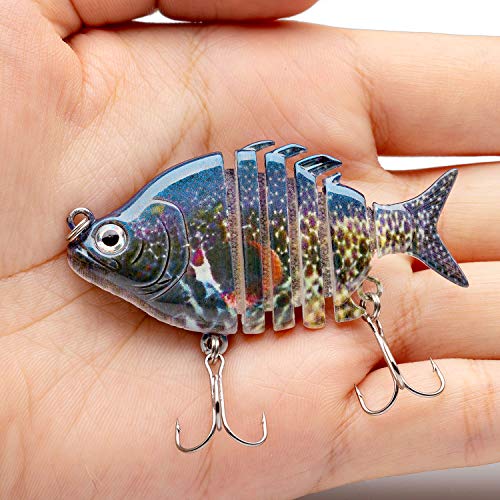 Bassdash SwimPanfish 0.34oz Hard Swimbaits Multi Jointed Topwater Trout Bass Fishing Crank Lure for Freshwater and Saltwater - color: Pumpkinseed