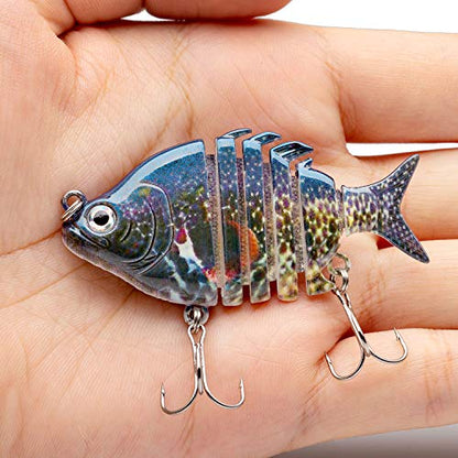 Bassdash SwimPanfish 0.34oz Hard Swimbaits Multi Jointed Topwater Trout Bass Fishing Crank Lure for Freshwater and Saltwater - color: Pumpkinseed