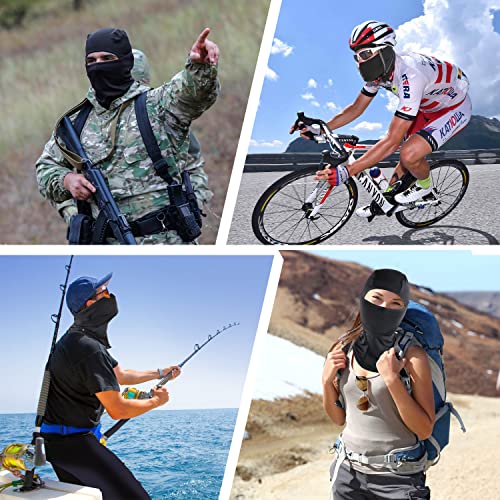 Cooling Balaclava Face Mask for Men Women,Summer Ice Silk Full Face Cover Sun UV Protection for Motocycle Cycling - color: Black