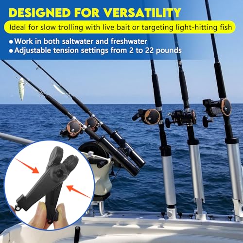 EUPHENG Fishing Downrigger Line Release Clips with Leader Snap, 2PCS/5PCS Release Clips for Downrigger Planer Board Trolling Offshore Fishing - size: 2 PCS