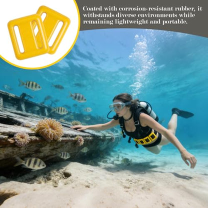 4 Pcs Scuba Weight Belt,Diving Weight Belt with Metal Block Buckle Coated Dive Weights Nylon Dive Belt Suitable for Free Diving - color: Yellow, size: 1.1lb