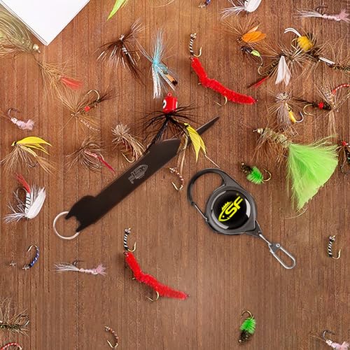 SF 3 in 1 Black Fly Fishing Nipper Fly Line Cutter Knot Tying Tool - style: Large-E