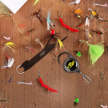 SF 3 in 1 Black Fly Fishing Nipper Fly Line Cutter Knot Tying Tool - style: Large-E