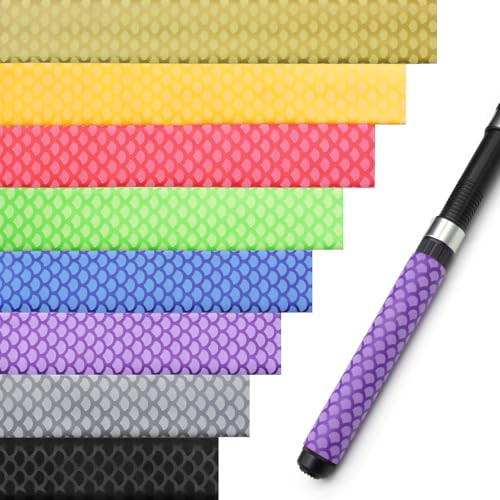 Fishing Rod Handle Wrap(Dia: 45/64", 18mm), Fish Scale Pattern Heat Shrink Wrap Grip Tape, Non-Slip, Insulated Abrasion Sleeve Shrink Tube for Fishing Rod Grip, Rod Shrink Tube, 39" (Purple) - color: Purple, size: Diamter:18mm"(45/64 inch)