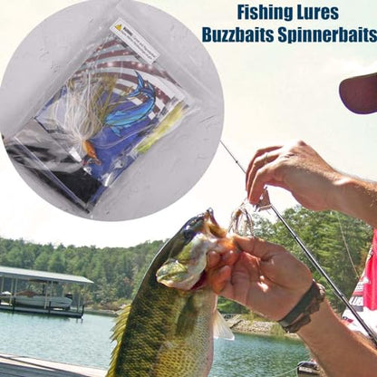 Spinnerbait Fishing Lures Kit, 6pcs Bass Fishing Buzzbait Lures Hard Metal Spinner Baits Swim Jigs for Bass Trout Salmon Pike Freshwater Saltwater - style: A-6pcs