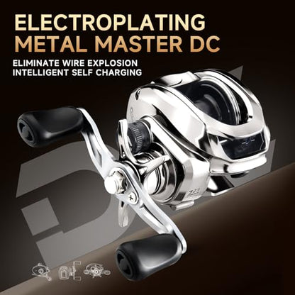 HAUT TON Matel Master Advanced Version Baitcaster reels,6.2:1Gear Ratio,5+1Ball Bearing,Bait clickers,12Lb Drag System Fishing Reels,for Saltwater,Freshwater - color: MM-DC