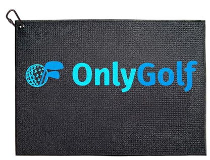 OnlyGolf Funny Microfiber Golf Towel – Large 14" x 20" Clip for Golf Bags Clubs Balls Perfect Golf Gag Gift Enthusiasts Waffle Men Premium Carabiner (Black OnlyGolf) - color: Black Onlygolf