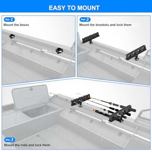 Fishing Rod Holder for Boat, 360° Rotatable Crappie Rod Holder for Boat, Boat Rod Storage Rack - style: D