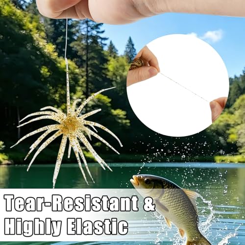 JSCARLIFE Sea Urchin Soft Fishing Lures 4Pcs, 2.75” Floating TPE Swimbait with Flash Sequins, Multi-Tentacle Bass Trout Lure for Freshwater Saltwater - color: Yellow