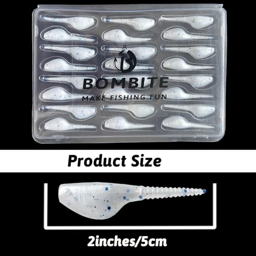 Crappie Lures Kit - Soft Plastic Lures for Trout, Bass, Panfish & Bluegill - 24 Packs - color: Pearl