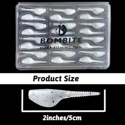 Crappie Lures Kit - Soft Plastic Lures for Trout, Bass, Panfish & Bluegill - 24 Packs - color: Pearl