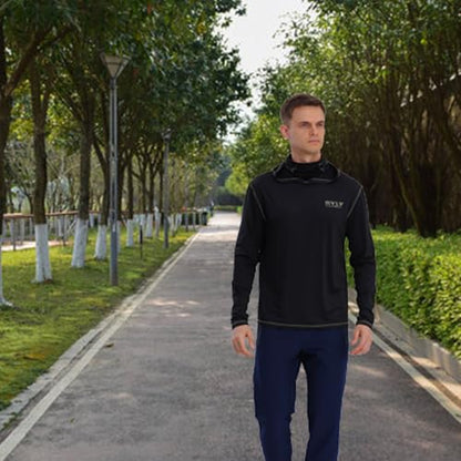 Fishing Shirts for Men,Long Sleeve Rash Guard Shirts Sun Protection Hoodie Athletic Running Hiking Shirt 1/2 Packs - color: Black/Army Green, size: XX-Large