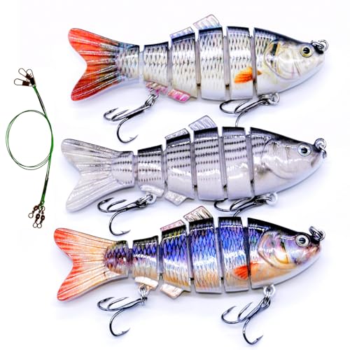 Fishing Lure Swimbait Crankbait Trout Bass Catfish Muskie Bait Fishing Accessories Fishhook Hunting - color: Shad-3.8''-3PCS-Set B
