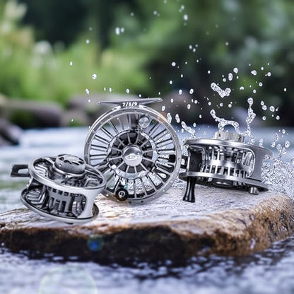 SF Premium SF005 Fly Fishing Reel Aircraft-Grade Aluminum 3/4/5, 5/6/7, 7/8/9 WT Dust-Proof Sealed Drag Free Reel Case Perfect for Trout & Bass - size: 3/4/5wt