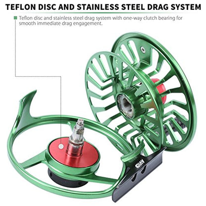 Maxcatch AVID Fly Fishing Reel with CNC-machined Aluminum Body - 1/3, 3/4, 5/6, 7/8, 9/10 Weights(Black, Green, Blue) - color: Fly Reel Green, size: 5/6wt