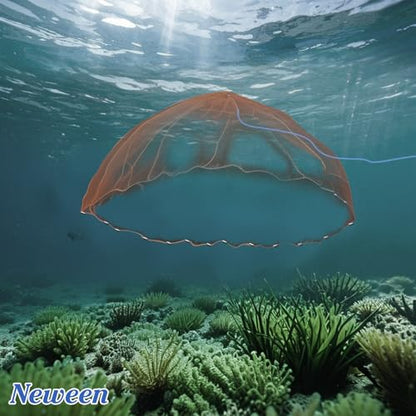 Neween Cast Net, American Saltwater Cast Nets for Fishing, 3ft-10ft Radius Casting Net for Bait Fish, 3/8 Inch Professional Grade Monofilament Throw Nets for Fishing Bait with Heavy Duty Sinker - size: 6 ft Radius, style: Tire Lines Cast Net