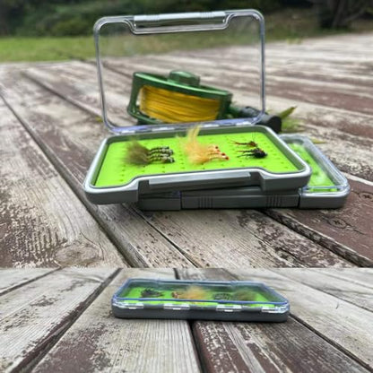 Aventik Silicone Fly Boxes Super Slim Waterproof Best Pocket Sizes Fly Fishing Storage 7.36"X4.02"X0.63"/5.39"X3.74" X0.63'(2pc-g048mb) - style: 2PC-G048MB:5.39"X3.74" X0.63"
