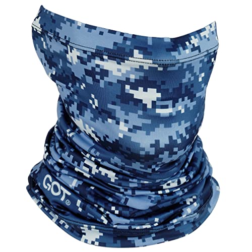 UPF 50+ Fishing Neck Gaiter - UV Face Mask Sun Protection for Men Women | Moisture-Wicking, Quick-Drying, Built-in SPF, UVA/UVB Blocking, Hunting Camo Design, Versatile Headwear - color: Digital Navy Camo