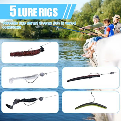 Goture Fishing Lures Kit,165pcs Bass Fishing Kit Including Soft Plastic Baits, Worms, Minnow, Crankbaits, Hooks,Swivels,Sinker Weights,3700 Tackle Box, Freshwater Fishing Gear Lure Set, Gifts of Men - color: A:165pcs Fishing Lures Kit
