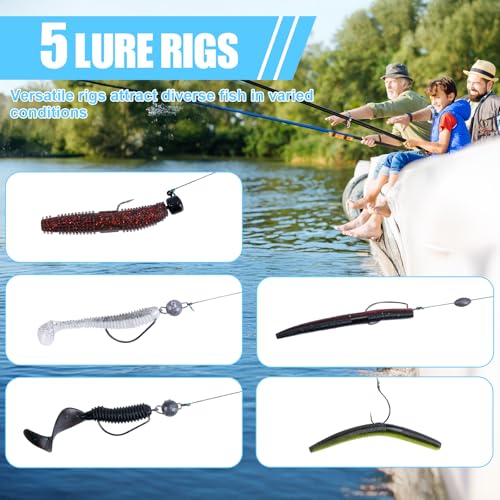 Goture Fishing Lures Kit,164pcs Bass Fishing Kit Including Soft Plastic Baits, Worms, Minnow, Crankbaits, Hooks,Swivels,Sinker Weights,3700 Tackle Box, Freshwater Fishing Gear Lure Set, Gifts of Men - color: A:164pcs Fishing Lures Kit
