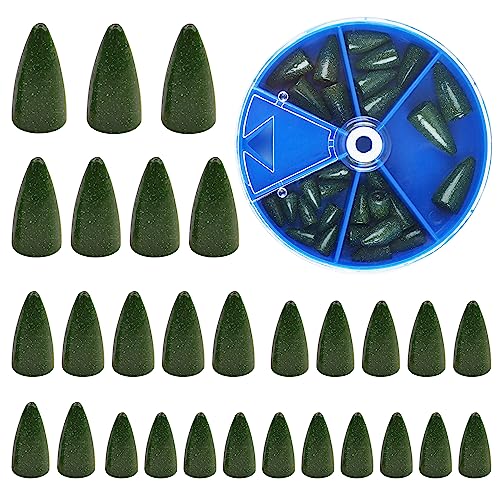 Bullet Fishing Weights Sinkers, 29/83pcs Worm Weights Fishing Sinkers Assortment Slip Sinker Weights for Bass Fishing Carolina Rig Texas Rig Saltwater Freshwater - style: 29pcs-green Pumpkin