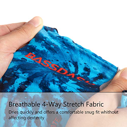 Bassdash ALTIMATE UPF 50+ Sun Protection Fingerless Fishing Gloves Men - color: Blue Camo, size: X-Large
