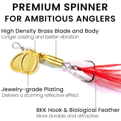 TRUSCEND Vibespinner Easy Catch Fishing Lures with BKK Hooks, Tail Spinner Baits with 4 Actions, Vibrating Swimming Flashing & Jigging for More Bites, Spoon Lures for Bass Trout Crappie Walleye Pike - color: B-5/32oz-1.7"