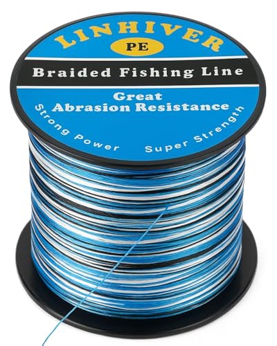 4 Strands Braided Fishing Line, Super Strong PE Abrasion Resistant Braided Lines, Fishing Line for Saltwater and Freshwater, High Sensitivity and No Stretch Superline - color: Blue white, size: 547yd-40lb
