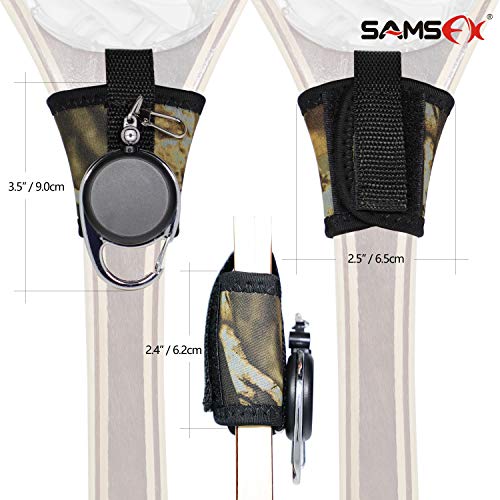 SAMSFX Fishing Tape Measure Zinger and Neoprene Straps Attaches to Fly Fishing Landing Net Tools & Accessories