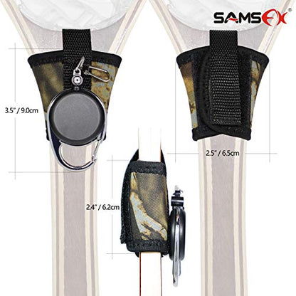 SAMSFX Fishing Tape Measure Zinger and Neoprene Straps Attaches to Fly Fishing Landing Net Tools & Accessories