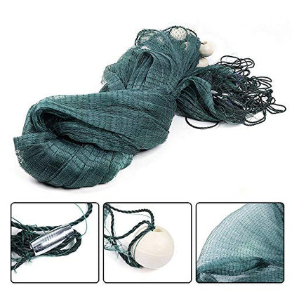 6.5 x 33 ft /10 x 65 ft Fishing Drag Net Fish Beach Polyethylene Mesh Float Bait Trap Durable with PVC Foam Float Bobbers Lead Sinkers for Ponds, Creeks, Rivers - size: 10x65ft