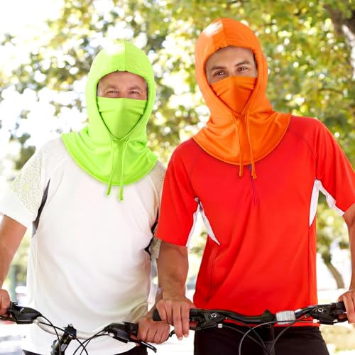 Patelai 6 Pcs Summer Balaclava UV Face Mask Sun Protection Cooling Hood Full Head Face Cover for Women Men Cycling Fishing - color: Bright
