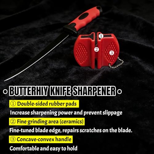 Pro Fishing Gear Fishing Tool Set, Fishing Pliers with Lanyard, Fish Lip Gripper, Fillet Knife, Fishing Braid Scissors, Nylon Sheath, Retractable Tool Tether, Sharpener, Fishing Gifts for Men - color: Red+colorful
