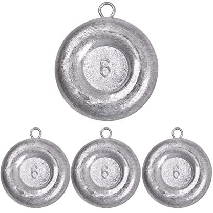 Disc Sinkers Fishing Weights Coin Sinkers Saltwater Surf Fishing Weights Bottom Fishing Drifting Trolling Catfishing Fishing Sinkers Weights Saltwater Tackle 1oz 2oz 3oz 4oz 5oz 6oz 8oz - style: 6oz-4pcs
