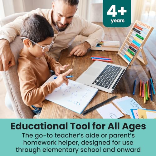 MeasureMate Learning Ruler, Four-Sided Math Tool for Students, Teaching Number Lines, Fraction Line, with Metric and Imperial, Black, 2-Pack