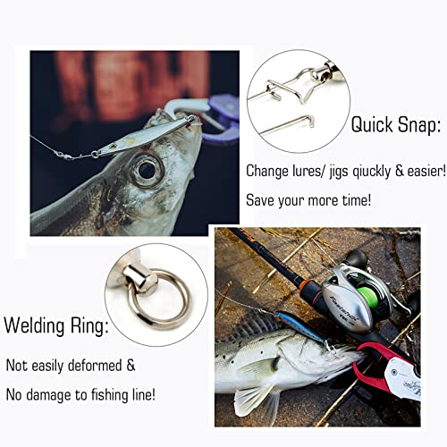 AMYSPORTS Duo Lock Snap Fishing Swivels Stainless Barrel Swivels Fishing Lure Snap Swivels Ball Bearing Swivels Fishing Tackle for Saltwater Fishing Freshwater Fishing - size: Size 5+5 (88lb) 25 pcs