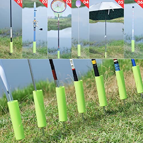 JBRUN Fishing Rod Holder, Fishing Pole Holders Ground, Rod Holders for Bank Beach Fishing, Beach Support Stand Reinforced PVC, Without Hurting The Rod Holder, Alarm Bells…