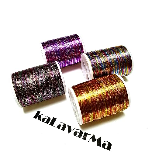 (8pcs*240yd) Kalavarma Rod Wrapping Thread for Fishing Rod Wrapping Thread Rod Building Repair - style: Metallic klm045
