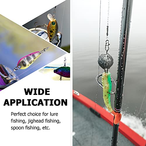 Atibin Duo Lock Fishing Snap Stainless High Strength Fishing Snap Swivel Quick Change Fishing Snap Clip Black Nickel 24lb-209lb - size: Size5 (84lb) 100 pcs