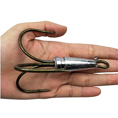 Snagging Hooks Snagging Weighted Treble Hooks 2pcs/Pack Fishing Hooks 5 Sizes 0.7oz 1.1oz 1.6oz 2.1oz 2.8oz - size: 8/0-2pcs