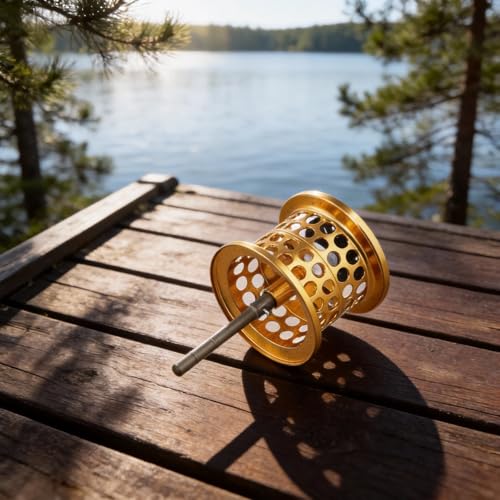 FABULETTA Lightweight Aluminum Spool for 24 for TATULA 100 Casting Reel, Smooth Throwing Micro-Spool for Modification, Alloy Replacement Part(Gold) - color: gold