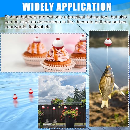 Fishing Bobbers Fishing Floats and Bobbers ABS Push Button Fishing Round Buoy Float Bobber Red/White Bobbers Floats Fishing Tackle Accessories 0.5"/0.75"/1"/1.5"/2"/2.5" - style: 1 inch- 10pcs