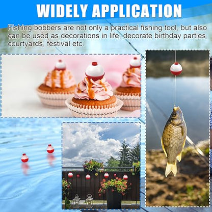 Fishing Bobbers Fishing Floats and Bobbers ABS Push Button Fishing Round Buoy Float Bobber Red/White Bobbers Floats Fishing Tackle Accessories 0.5"/0.75"/1"/1.5"/2"/2.5" - style: 2 inch- 10pcs