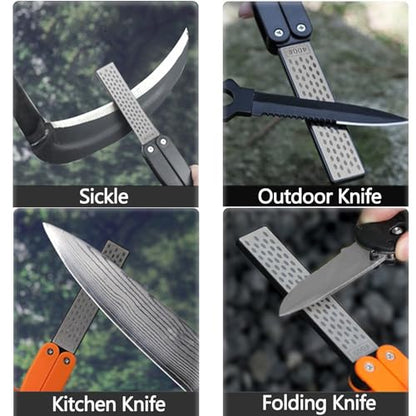 Garden Tool Sharpener,Tungsten Carbide Sharpener & Folding Pocket Diamond Knife Sharpener 400/600 Grit Double-Sided Scissor,for Pruners,Weeders,Loopers,Shears