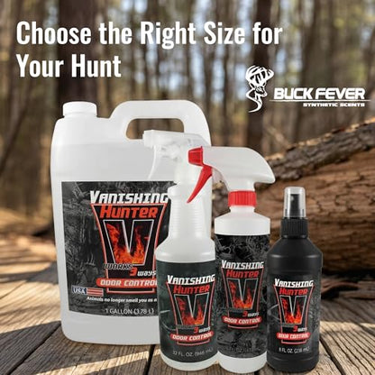 Buck Fever Vanishing Hunter Scent Killer Spray, Synthetically Formulated Hunting Scent - Suitable in Extreme Weather Conditions for Human & Gears - Scent Blocker Spray Neutralizers Human Odor - size: 1 - Gallon