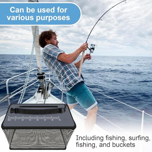 Floating Fish Basket Large Foldable Easy to Use | Fishing Net Cage for Caught Fish Keeping Minnows Shrimp Leaches Other Baits Fresh Water Saltwater