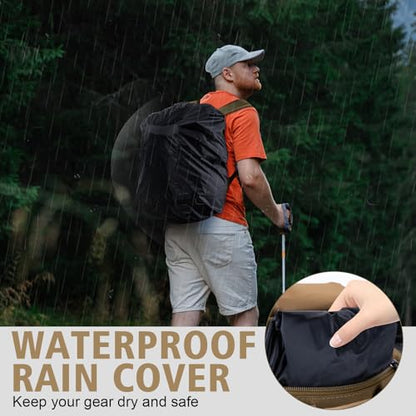 Goture Fishing Backpack,900D Water-Resistant Tackle Backpack with Rod Holders,45L Large Fishing Bag Storage Gear Tackle Bag with Rain Cover,Bottle Holder for Travel Camping Hiking(Without Tackle Box) - color: A2:45L Khaki(Without Tackle Box)