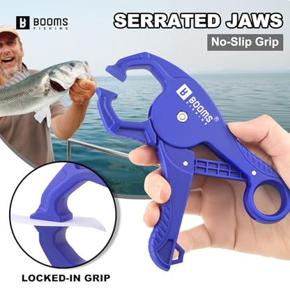 Booms Fishing Scale with Fish Gripper: Digital Fish Scale and Lip Gripper Combo - Fish Weigher with 65lbs/30kg Capacity, USB Charging, LCD Display, Memory Storage - Fishing Tools for Men, XW50 - size: WIth fish gripper