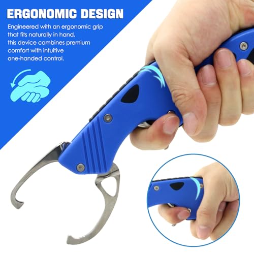 YZT High Strength Fish Gripper, Heavy Duty Stainless Steel Fishing Lip Grabber, Easy to Catch Fish,160g Portable Outdoor Men's Fishing Tools Gift,50 Pound Fish Grabber for Freshwater Saltwater